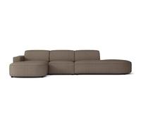 SELSEY - Canapé d'angle en L, 3 places, côté gauche Sallmo - 358 cm - Chenille Brun clair