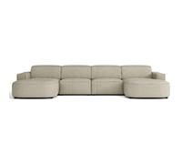 SELSEY - Canapé d'angle en U, universel, 3 places Sallmo - 374 cm - Chenille Grege
