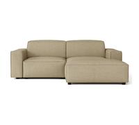 SELSEY - Canapé d'angle petit Sellmo - 210 cm - droite - Chenille Beige foncé