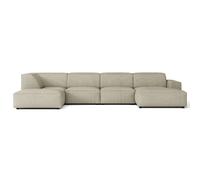 SELSEY - Canapé d'angle Sellmo - 366 cm - gauche - Chenille Grege