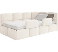 Selsey Cloudy – Lit bébé 90 x 200 cm, barrière de sécurité, tête de lit à droite, velours crème