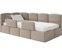 Selsey Cloudy – Lit bébé 90 x 200 cm, barrière de sécurité, tête de lit à gauche, velours beige
