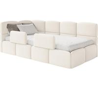 Selsey Cloudy – Lit bébé 90 x 200 cm, barrière de sécurité, tête de lit à gauche, velours crème