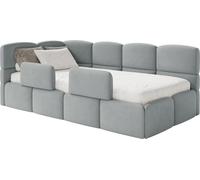 Selsey Cloudy – Lit bébé 90 x 200 cm, barrière de sécurité, tête de lit à gauche, velours gris