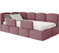 Selsey Cloudy – Lit d'enfant 90 x 200 cm, barrière de sécurité, tête de lit à gauche, velours rose