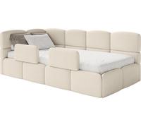 Selsey Cloudy – Lit enfant 120 cm, coffre de rangement, 2 barrières de sécurité, bou auche, beige clair