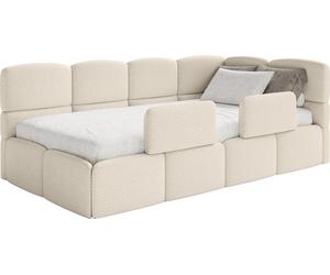 Selsey Cloudy – Lit enfant 120 cm, coffre de rangement, 2 barrières de sécurité, bou roite, beige clair