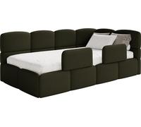 Selsey Cloudy – Lit enfant 120 cm, coffre de rangement, 2 barrières de sécurité, bou roite, vert olive