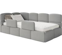 Selsey Cloudy – Lit enfant 120 cm, coffre de rangement, 2 barrières de sécurité, bou auche, gris