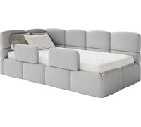 Selsey Cloudy – Lit enfant 120 cm, coffre de rangement, 2 barrières de sécurité, bou auche, gris clair