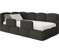 Selsey Cloudy – Lit enfant 120 cm, coffre de rangement, 2 barrières de sécurité, bou auche, marron