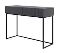 Selsey Coiffeuse avec 2 Tiroirs 110 x 79 cm sur Pieds Noirs Table De Maquillage Coin Beauté Noir Veldio