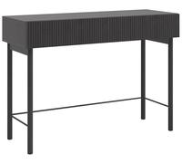 Selsey Coiffeuse Deboute sur Pieds Noirs 110 x 79 cm Table De Maquillage avec 2 Tiroirs Frêne Portland Noir Nolie