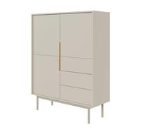 Selsey Commode À 3 Tiroirs 3 Portes Meuble De Rangement sur Pieds Push to Open Soft Close 104 cm Beige Gris Viviaro