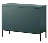 Selsey Commode Armoire 2 Portes 77 x 100 cm sur Pieds Noirs Meuble De Rangement pour Chambre À Coucher Vert Foncé Bemmi