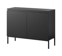 Commode à deux portes - BEMMI - 100 cm - noir avec pieds noirs