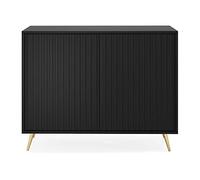 Commode deux portes - SELSEY - Bello - Noir - Industriel - Loft