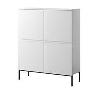 Selsey Commode Armoire 4 Tiroirs 100 x 122 cm sur Pieds Noirs Meuble De Rangement pour Chambre À Coucher Blanc Bemmi