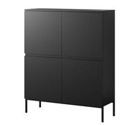 Selsey Commode Armoire 4 Tiroirs 100 x 122 cm sur Pieds Noirs Meuble De Rangement pour Chambre À Coucher Noir Bemmi