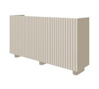 Selsey Commode Fiorra 84×144×38,8 cm - Buffet Rangement - Meuble Bas Salle à Manger Gris-Beige - Design Moderne avec Ouverture Push-to-Open - 3 Compartiments Fermés - Pieds MDF Ovales 12 cm