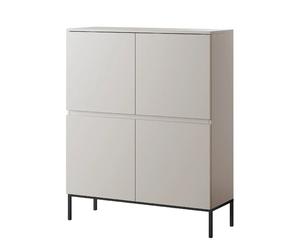 SELSEY - Commode haute BEMMI - 100 cm - Beige