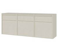Selsey Commode Suspendue Meuble De Rangement À 3 Tiroirs 3 Portes Push to Open 154 cm Beige Evo