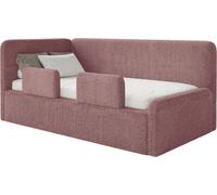 Selsey Fanko – Lit enfant 90 x 200 cm avec barrière de sécurité, matelas, tête de lit à gauche, peluche, rose