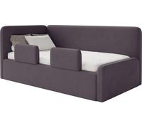 Selsey Fanko – Lit enfant 90x200 cm avec barrière de sécurité, matelas, tête de lit à gauche, velours, violet