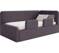 Selsey Fanko – Lit enfant 90x200 cm avec barrière de sécurité, tête de lit à droite, velours, violet