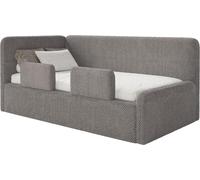 Selsey Fanko – Lit enfant 90x200 cm avec barrière de sécurité, tête de lit à gauche, peluche, taupe