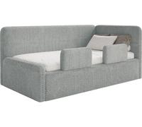 Selsey Fanko – Lit junior 90x200 cm avec tête de lit à droite, peluche, gris