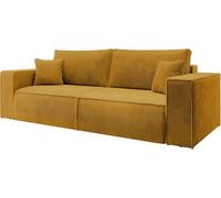 Selsey FARESE - Canapé Convertible - 257x102 cm - 3 Places - Jaune Moutarde