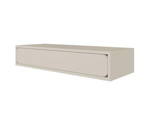 Selsey Konsolentisch 90 x 35 x 17 cm, Minimalistisches Design mit Schublade, Hängeschublade für Wohnzimmer oder Flur, Robuste Laminatspanplatte, Graubeige, Stilvoller Flur Möbel Set