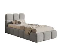 SELSEY - Lit rembourré CLOUDY - Chenille - Gris clair - 90x200 cm