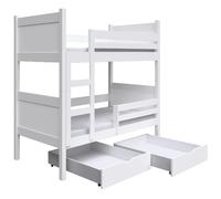 SELSEY - Lit superposé avec matelas Frello - 80x180 cm - Blanc