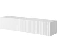 Selsey Meuble TV Armoire De Télévision 140 cm Suspendu Façade Fraisée Blanc Veldio