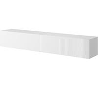Selsey Meuble TV Armoire De Télévision 175 cm Suspendu Façade Fraisée Blanc Veldio