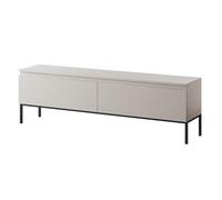 Selsey Meuble TV Armoire De Télévision 2 Portes 150 cm sur Pieds Noir Salle De Séjour Chambre À Coucher Taupe Bemmi