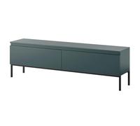 Selsey Meuble TV Armoire De Télévision 2 Portes 150 cm sur Pieds Noir Salle De Séjour Chambre À Coucher Vert Foncé Bemmi