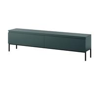 Selsey Meuble TV Armoire De Télévision 2 Portes 175 cm sur Pieds Noir Salle De Séjour Chambre À Coucher Vert Foncé Bemmi