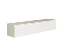 Selsey Bemmi Étagère Suspendue 28,4 x 150 x 31,8 cm, Meuble TV Bas, Minimaliste, Blanc, Panneau de Particules de qualité supérieure avec Bords ABS, Deux Compartiments à Rabat, revêtement en mélamine