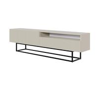 Meuble TV avec niche sur pieds noir - VELDIO - 175 cm - grėge