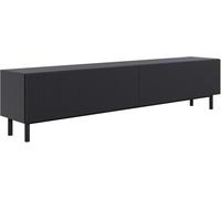 Selsey Meuble TV Noir 175 cm avec façades fraisées - Meuble TV Moderne, Meuble télé élégant et Pratique, fabriqué en Europe, pour TV Jusqu’à 65 Pouces, Style et Ordre au Salon