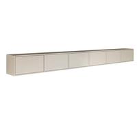 Selsey Meuble TV Suspendu 300 cm Design Minimaliste Moderne Cachemire Mat 6 Portes Abattantes avec Système Push-to-Open Structure Murale pour Gain d'Espace Fabriqué en Europe