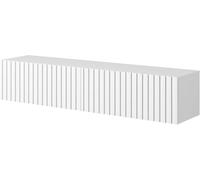 Selsey Meuble TV Suspendu Armoire De Télévision 138,6 cm À Lamelles Blanc Telire