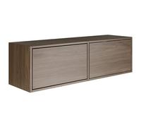 Selsey Meuble TV Suspendu Bois 100 cm Design Contemporain en Aspect Noyer 2 Abattants Basculants Système Push-to-Open Finition Authentique Idéal pour Intérieur Moderne