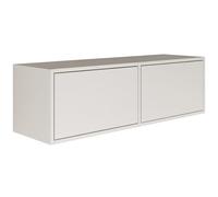 Selsey Meuble TV Suspendu Bois 100 cm Design Contemporain en Blanc 2 Abattants Basculants Système Push-to-Open Finition Authentique Idéal pour Intérieur Moderne
