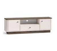 SELSEY - Meuble TV VILAVIO - 160 cm - Gris cachemire/aspect chêne