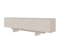 Selsey Wuwu Armoire TV Basse avec 4 Portes et Compartiments Push to Open 200 cm Gris/Beige, Four-Door