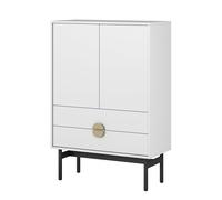 Selsey Stoon Commode de Rangement, à 2 Portes, 2 tiroirs, Hauteur : 85 cm, Blanche